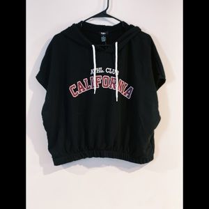 Rue21 Athletic Clud Sleeveless Crop Hoodie